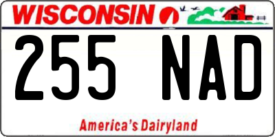 WI license plate 255NAD