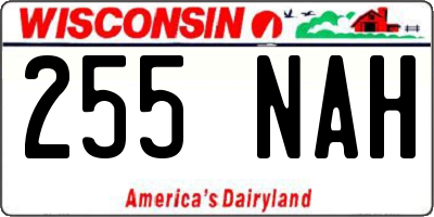 WI license plate 255NAH