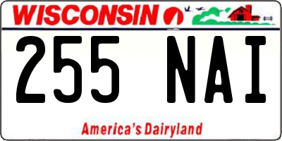 WI license plate 255NAI