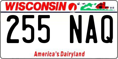 WI license plate 255NAQ
