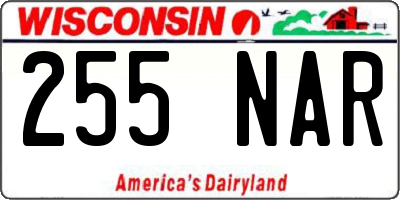 WI license plate 255NAR