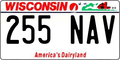 WI license plate 255NAV