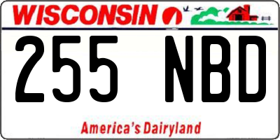 WI license plate 255NBD