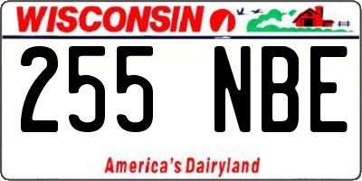 WI license plate 255NBE