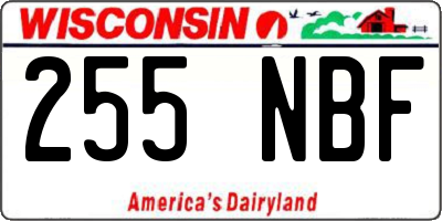 WI license plate 255NBF