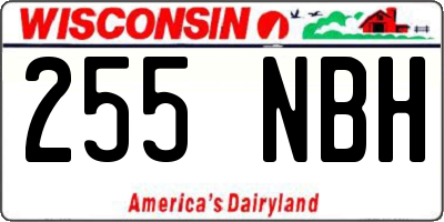 WI license plate 255NBH