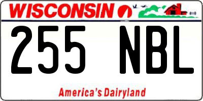 WI license plate 255NBL