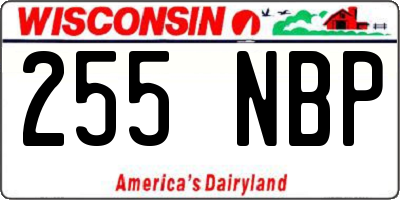 WI license plate 255NBP