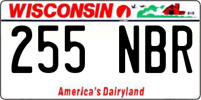 WI license plate 255NBR