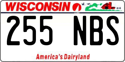 WI license plate 255NBS
