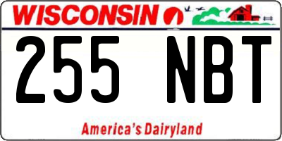 WI license plate 255NBT
