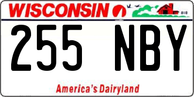 WI license plate 255NBY