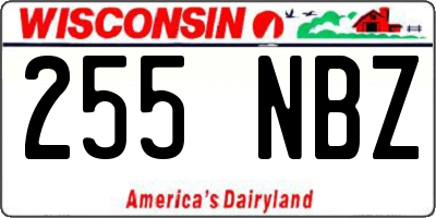 WI license plate 255NBZ