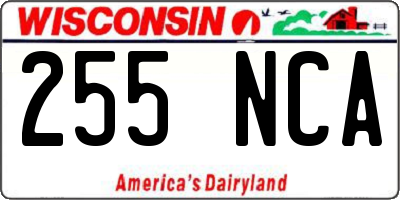 WI license plate 255NCA