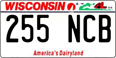 WI license plate 255NCB