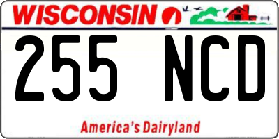 WI license plate 255NCD