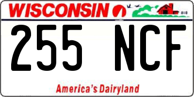 WI license plate 255NCF