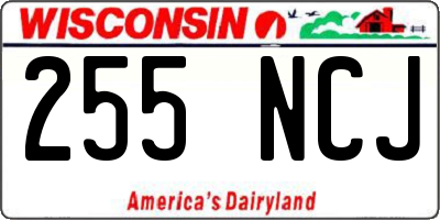 WI license plate 255NCJ