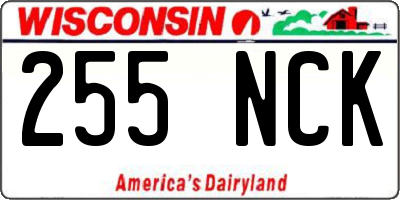 WI license plate 255NCK