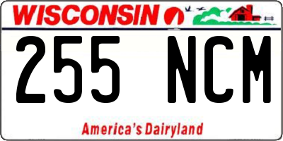 WI license plate 255NCM
