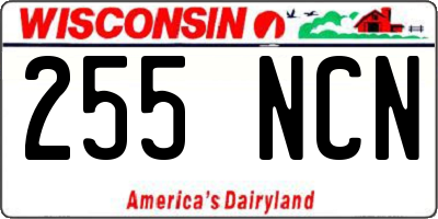 WI license plate 255NCN