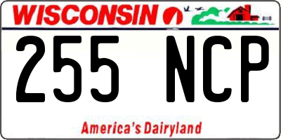 WI license plate 255NCP