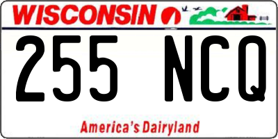 WI license plate 255NCQ
