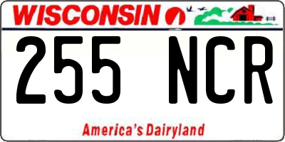 WI license plate 255NCR