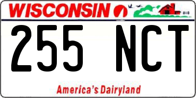 WI license plate 255NCT