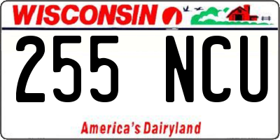 WI license plate 255NCU
