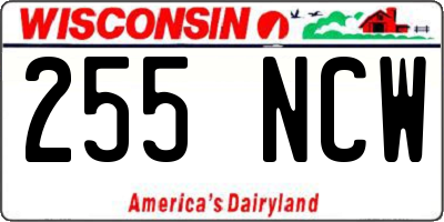WI license plate 255NCW
