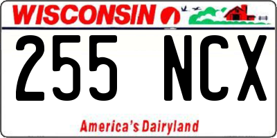 WI license plate 255NCX