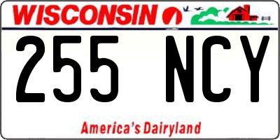 WI license plate 255NCY