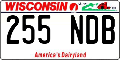 WI license plate 255NDB