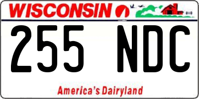 WI license plate 255NDC