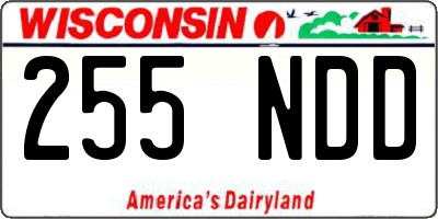 WI license plate 255NDD