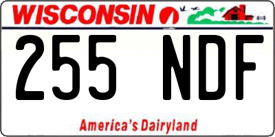 WI license plate 255NDF