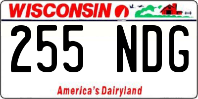 WI license plate 255NDG