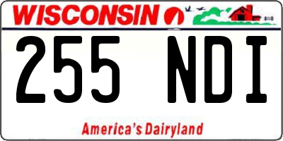 WI license plate 255NDI