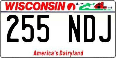 WI license plate 255NDJ