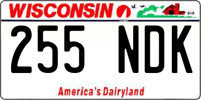 WI license plate 255NDK