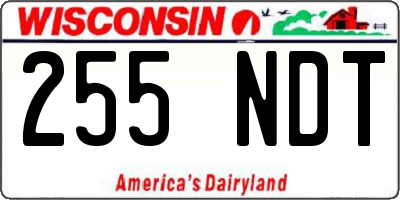 WI license plate 255NDT