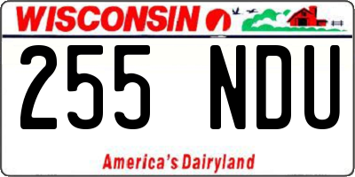 WI license plate 255NDU