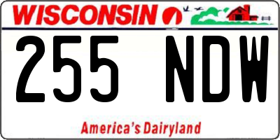 WI license plate 255NDW