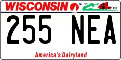WI license plate 255NEA