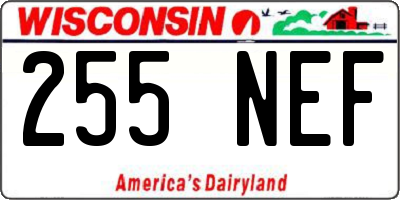 WI license plate 255NEF