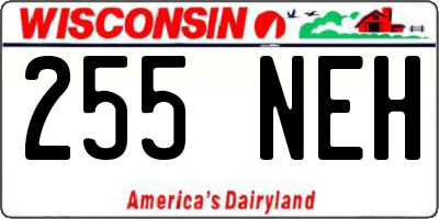 WI license plate 255NEH