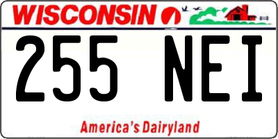 WI license plate 255NEI