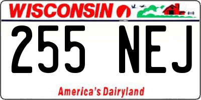 WI license plate 255NEJ