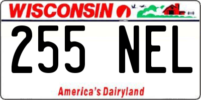 WI license plate 255NEL
